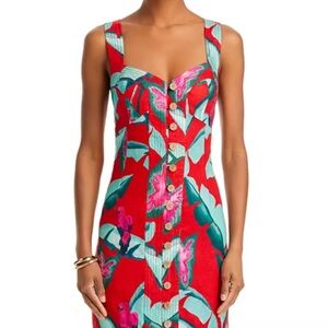 FARM Rio Summer Foliage Linen Mini Dress Size S
